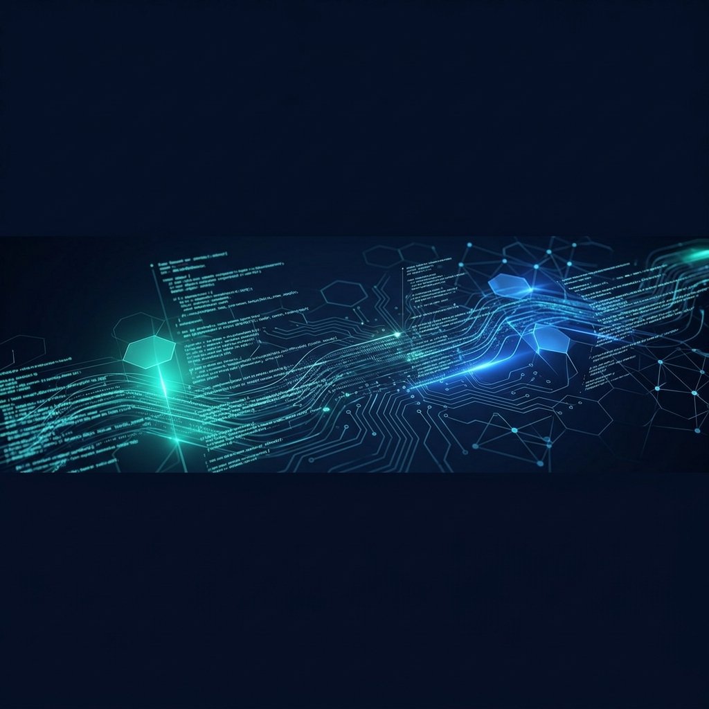 Abstract technology visualization representing data analytics and software development